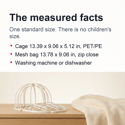 Baseball Cap Washer Cage - Rigid Hat Frame plus Mesh Wash Bag, Holds a Cap's Shape in the Washing Machine or Dishwasher