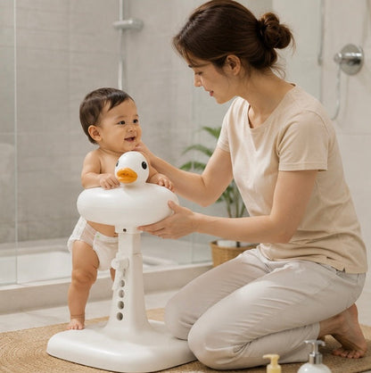 Duck Shaped Baby Bath Support – Non Slip Toddler Shower Helper Rack for Safe Comfortable Bath Time Assistance