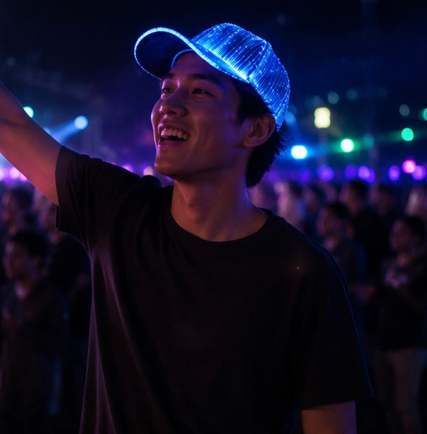 Glow Baseball Cap – Breathable Fluorescent Korean Style Hat for Concerts, Festivals, Night Running and Street Fashion