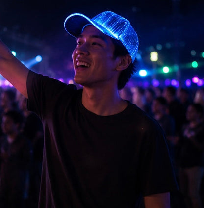 Glow Baseball Cap – Breathable Fluorescent Korean Style Hat for Concerts, Festivals, Night Running and Street Fashion
