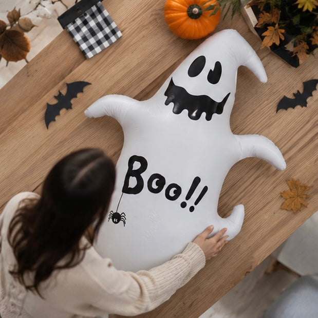 Halloween Inflatable Pumpkin Ghost Decoration - PVC Party Prop for Haunted House Displays and Seasonal Festivities
