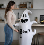 Halloween Inflatable Pumpkin Ghost Decoration - PVC Party Prop for Haunted House Displays and Seasonal Festivities
