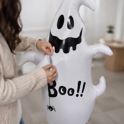 Halloween Inflatable Pumpkin Ghost Decoration - PVC Party Prop for Haunted House Displays and Seasonal Festivities