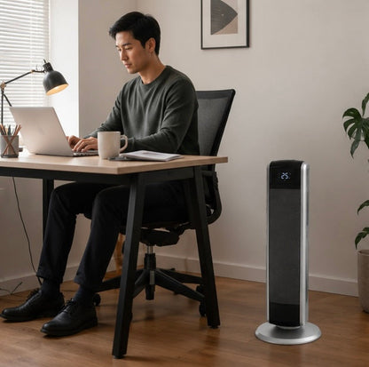 Digital Ceramic Tower Heater - 1500W Room Heater with Remote Control, Timer and Adjustable Thermostat