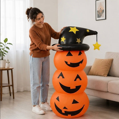 Halloween Inflatable Pumpkin Ghost Decoration - PVC Party Prop for Haunted House Displays and Seasonal Festivities