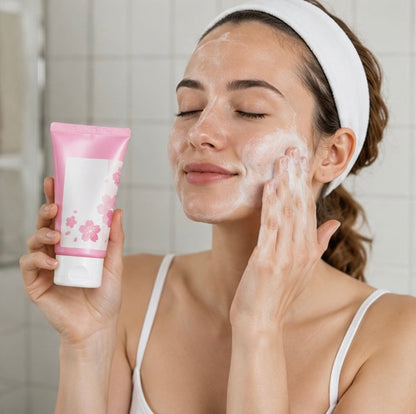 Vitamin C Facial Cleanser - Deep Cleansing Face Wash Foam for Moisturizing, Brightening and Blackhead Removal Skin Care