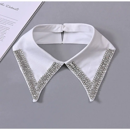 Removable Pearl Fake Collar - Elegant Detachable Shirt Collar Accessory for Fashion Layering and Style Enhancement