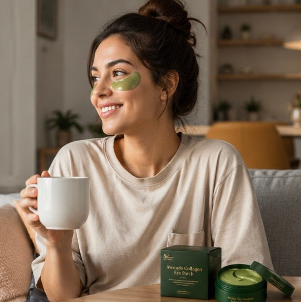 Avocado Collagen Eye Patches - Moisturizing Under Eye Masks for Dark Circles, Puffiness Reduction and Firming Skin Care