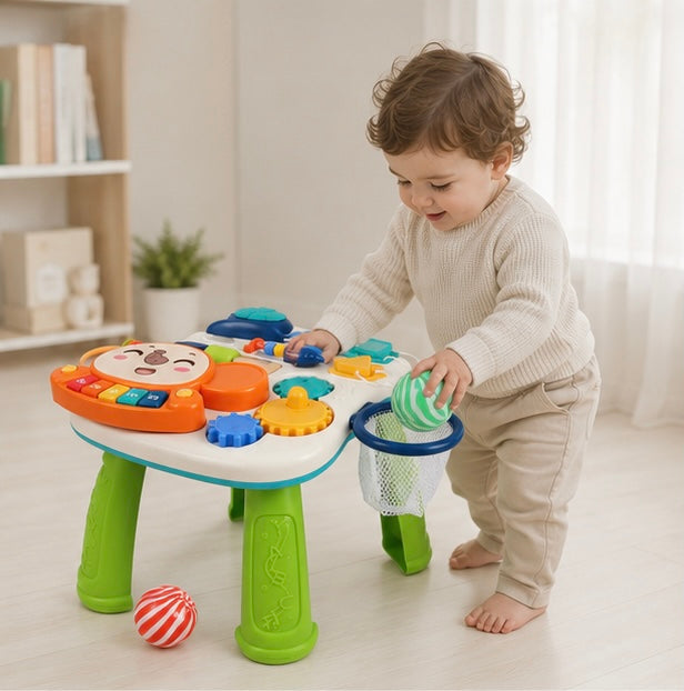 Baby Push Walker Activity Center - Multifunction Learning Walker with Music and Drawing Board for Toddler Development