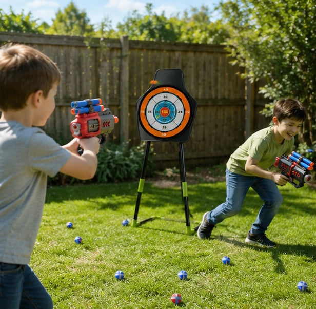 Archery Toy Set - Kids Bow and Arrow Game with Target Board, Night Lights and Indoor Outdoor Family Fun