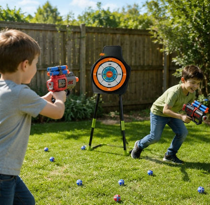 Archery Toy Set - Kids Bow and Arrow Game with Target Board, Night Lights and Indoor Outdoor Family Fun