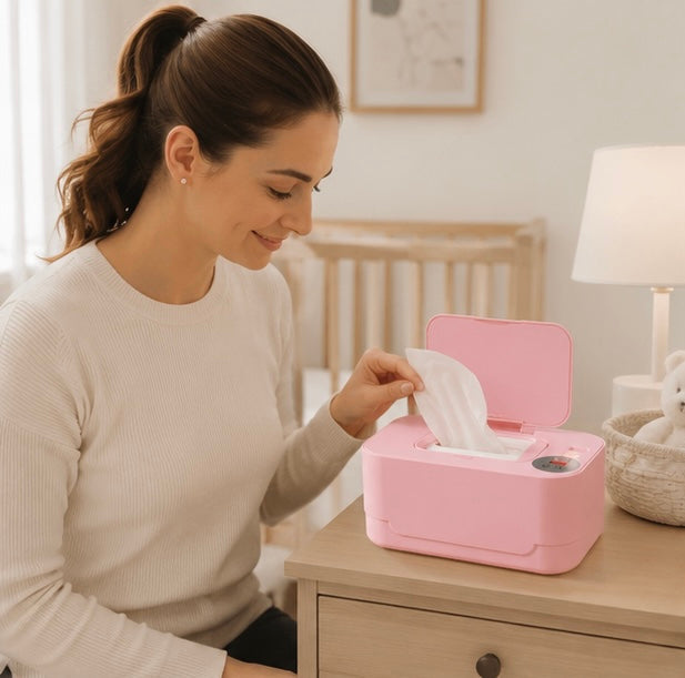 Baby Wipe Warmer with LED Display - Portable USB Wet Wipe Heating Box for Home, Car and Nursery Convenience
