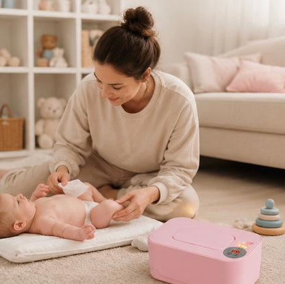 Baby Wipe Warmer with LED Display - Portable USB Wet Wipe Heating Box for Home, Car and Nursery Convenience