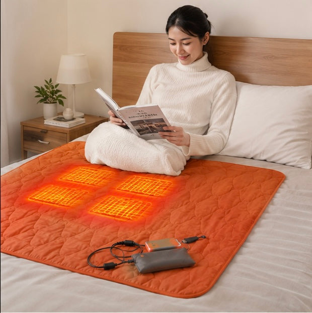 Outdoor Heated Sleeping Mat - USB Powered Camping Heating Pad with Adjustable Temperature and Multiple Heating Zones