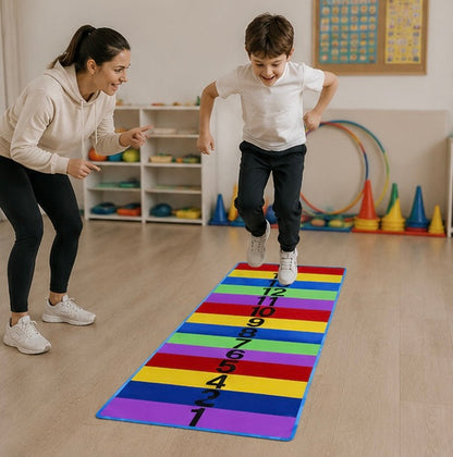 Sensory Bounce Training Carpet - Indoor Outdoor Touch Activity Game for Kids Coordination, Exercise and Growth Development