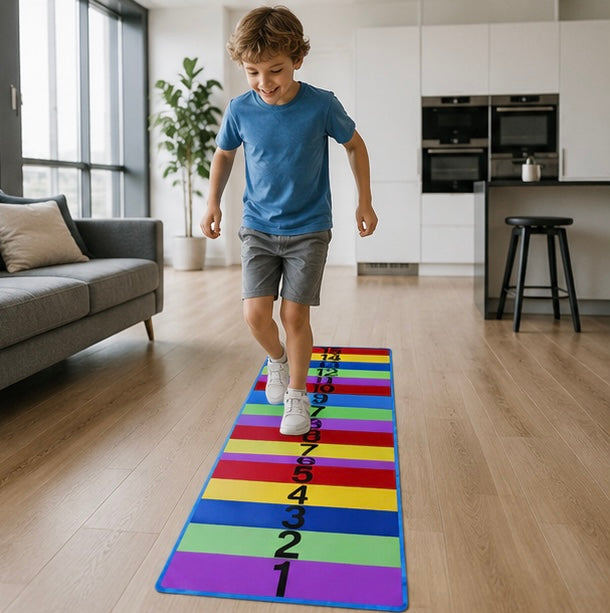 Sensory Bounce Training Carpet - Indoor Outdoor Touch Activity Game for Kids Coordination, Exercise and Growth Development