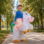 Inflatable Unicorn Costume for Kids - Funny Riding Unicorn Halloween Outfit for Parties and Special Events