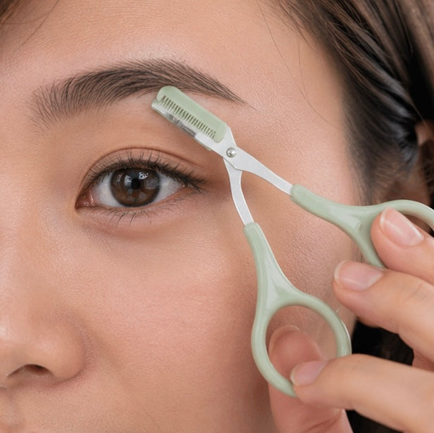 Eyebrow Trimming Scissors with Comb - Stainless Steel Precision Grooming Tool for Shaping, Styling and Perfect Brows