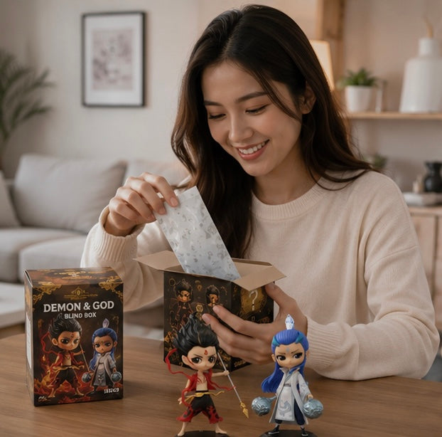 Blind Box Figure - Collectible Surprise Toy Featuring Nezha and Ao Bing Character Series