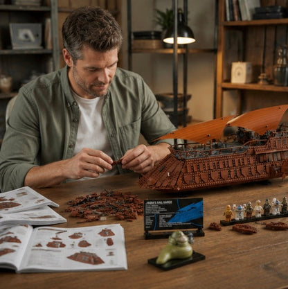 Jabba Sail Barge Building Block Set - Classic Sailboat Construction Model for Collectors and Display Enthusiasts
