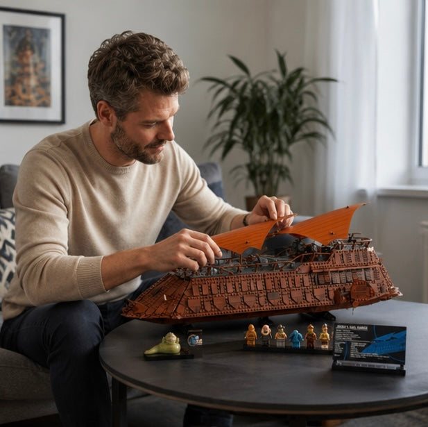 Jabba Sail Barge Building Block Set - Classic Sailboat Construction Model for Collectors and Display Enthusiasts