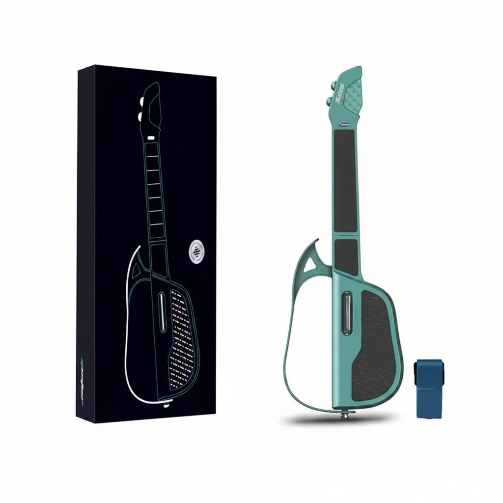 Foldable Stringless Electric Guitar - Portable Auto Chord Musical Instrument for Beginners, Students and Creative Practice