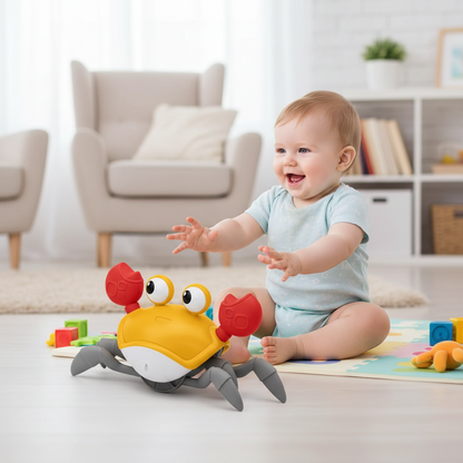 Dancing Crab Interactive Toy - Crawling Musical Baby Toy for Sensory Development and Endless Entertainment