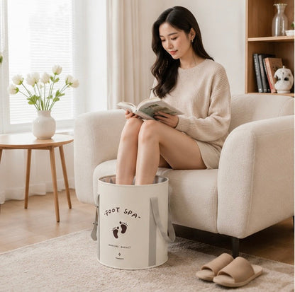 Foldable Foot Bath Bucket - Portable Insulated Soaking Basin for Relaxation, Wellness and Easy Storage