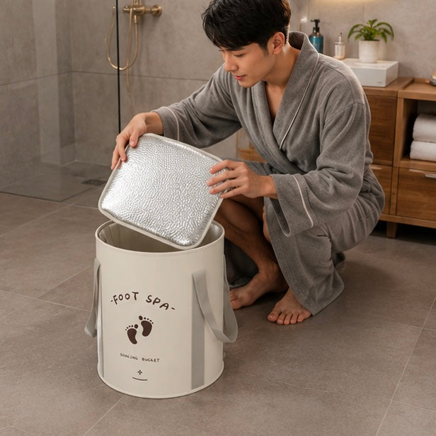 Foldable Foot Bath Bucket - Portable Insulated Soaking Basin for Relaxation, Wellness and Easy Storage