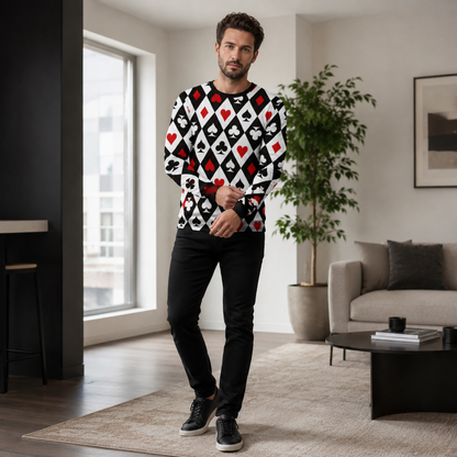 Men's Patchwork Denim Shirt - Vintage Inspired Long Sleeve Button Top with Stylish Grid Print Design