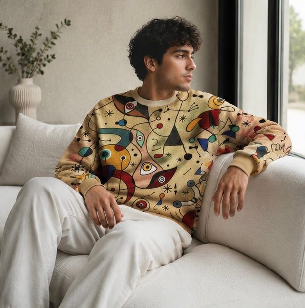 Men's Graphic Sweatshirt - Fashion Graffiti Crewneck Pullover for Casual Streetwear, Holidays and Everyday Style