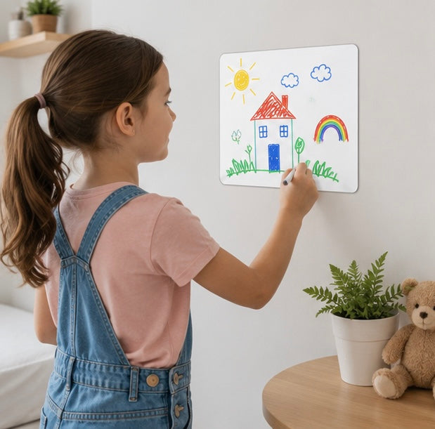 Magnetic Dry Erase Fridge Board - Flexible Whiteboard Memo Planner Sheet for Grocery Lists, Notes and Kitchen Organization