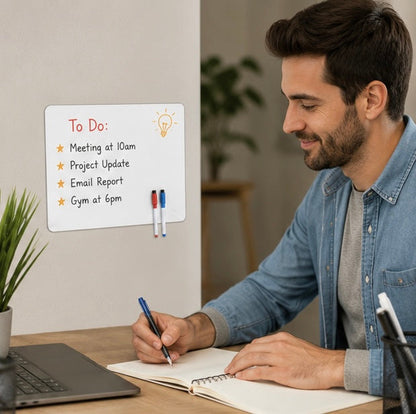 Magnetic Dry Erase Fridge Board - Flexible Whiteboard Memo Planner Sheet for Grocery Lists, Notes and Kitchen Organization