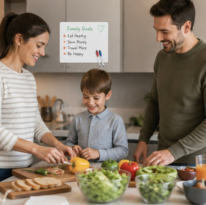 Magnetic Dry Erase Fridge Board - Flexible Whiteboard Memo Planner Sheet for Grocery Lists, Notes and Kitchen Organization