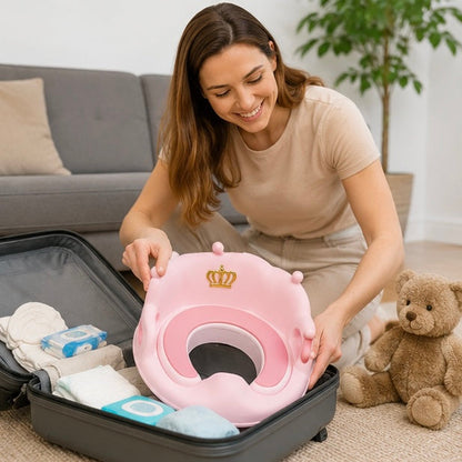 Portable Toddler Toilet Seat - Crown Design Potty Training Cushion for Safe Travel and Comfortable Toilet Learning
