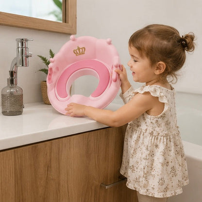 Portable Toddler Toilet Seat - Crown Design Potty Training Cushion for Safe Travel and Comfortable Toilet Learning