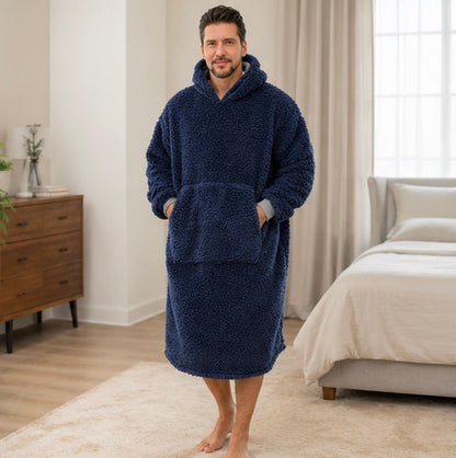 Oversized Blanket Hoodie with Sleeves - Ultra Warm Wearable Fleece Blanket for Home Lounging and Relaxation