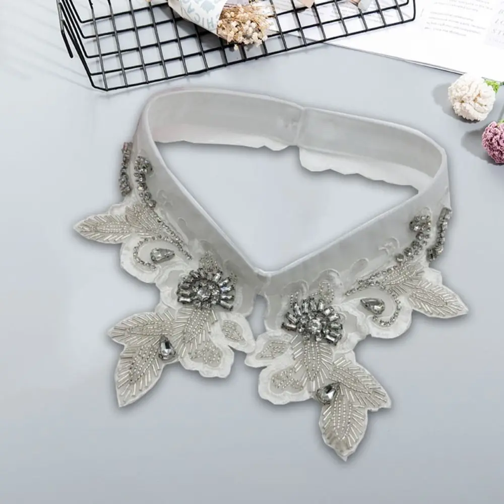 Removable Pearl Fake Collar - Elegant Detachable Shirt Collar Accessory for Fashion Layering and Style Enhancement