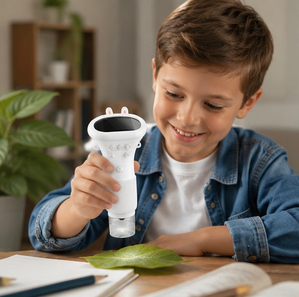 Portable Digital Microscope for Kids – 1000X Handheld Pocket Microscope with IPS Screen, LED Lights and STEM Science Exploration