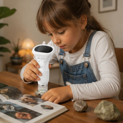 Portable Digital Microscope for Kids – 1000X Handheld Pocket Microscope with IPS Screen, LED Lights and STEM Science Exploration