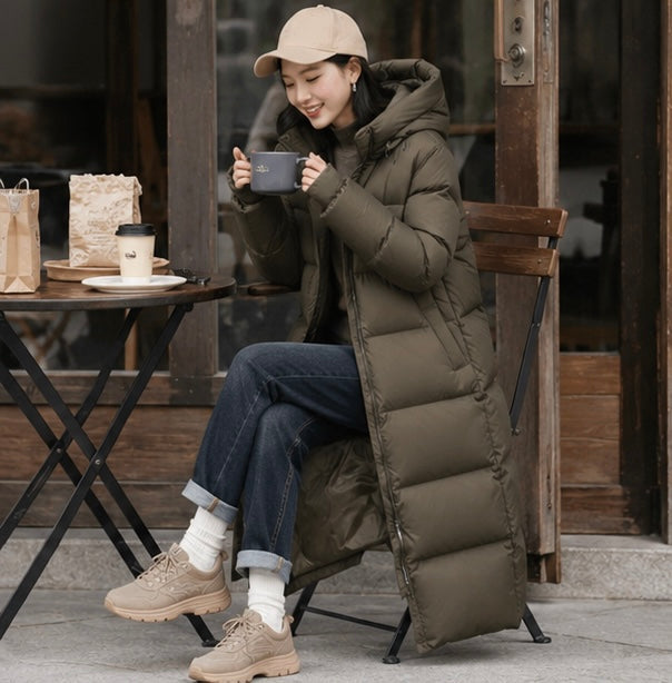 Semir Long Down Jacket - Waterproof Hooded Winter Coat for Women with Loose Fit Design, Warm Fashion Outerwear for 2025