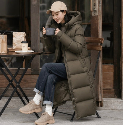 Semir Long Down Jacket - Waterproof Hooded Winter Coat for Women with Loose Fit Design, Warm Fashion Outerwear for 2025