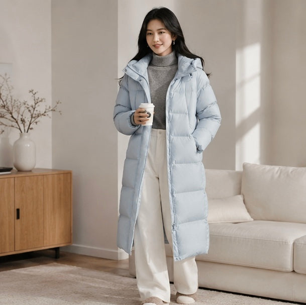 Semir Long Down Jacket - Waterproof Hooded Winter Coat for Women with Loose Fit Design, Warm Fashion Outerwear for 2025
