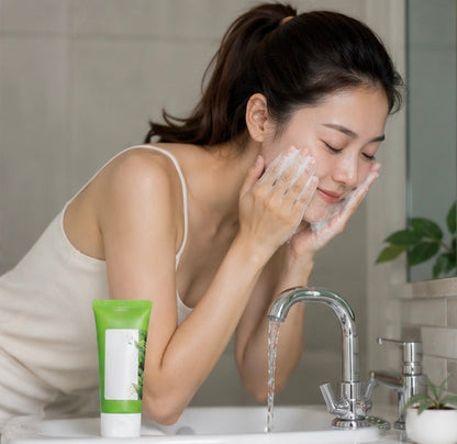 Vitamin C Facial Cleanser - Deep Cleansing Face Wash Foam for Moisturizing, Brightening and Blackhead Removal Skin Care
