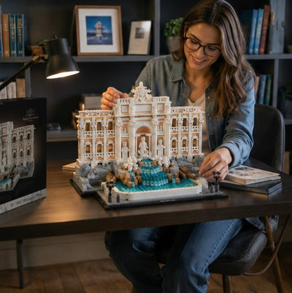 Trevi Fountain Building Blocks Set-Classic Architecture Model Compatible with LEGO Bricks for Family Fun and Decorative Display