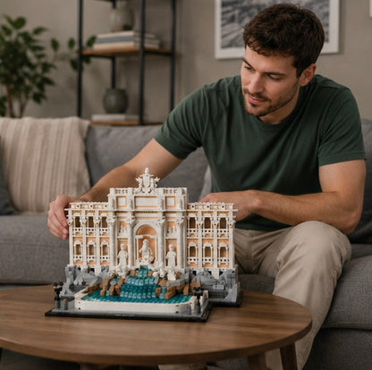 Trevi Fountain Building Blocks Set-Classic Architecture Model Compatible with LEGO Bricks for Family Fun and Decorative Display