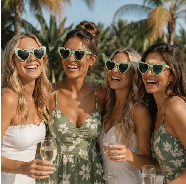 Wedding Heart Sunglasses Set - Trendy Bride and Bridesmaid Party Favors for Weddings, Hen Nights and Celebrations