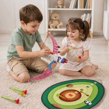 Family Archery Game Set - 4-in-1 Parent Child Outdoor Activity Toy for Skill Building, Bonding and Active Play