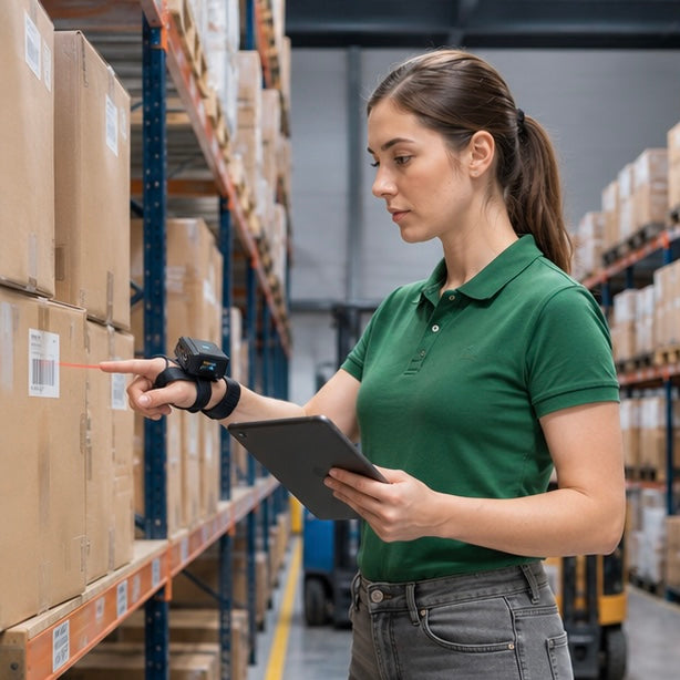Wearable Bluetooth Barcode Scanner – Wireless Finger Glove Scanner for 1D QR Codes, Warehouses and Inventory Management