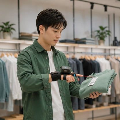 Wearable Bluetooth Barcode Scanner – Wireless Finger Glove Scanner for 1D QR Codes, Warehouses and Inventory Management